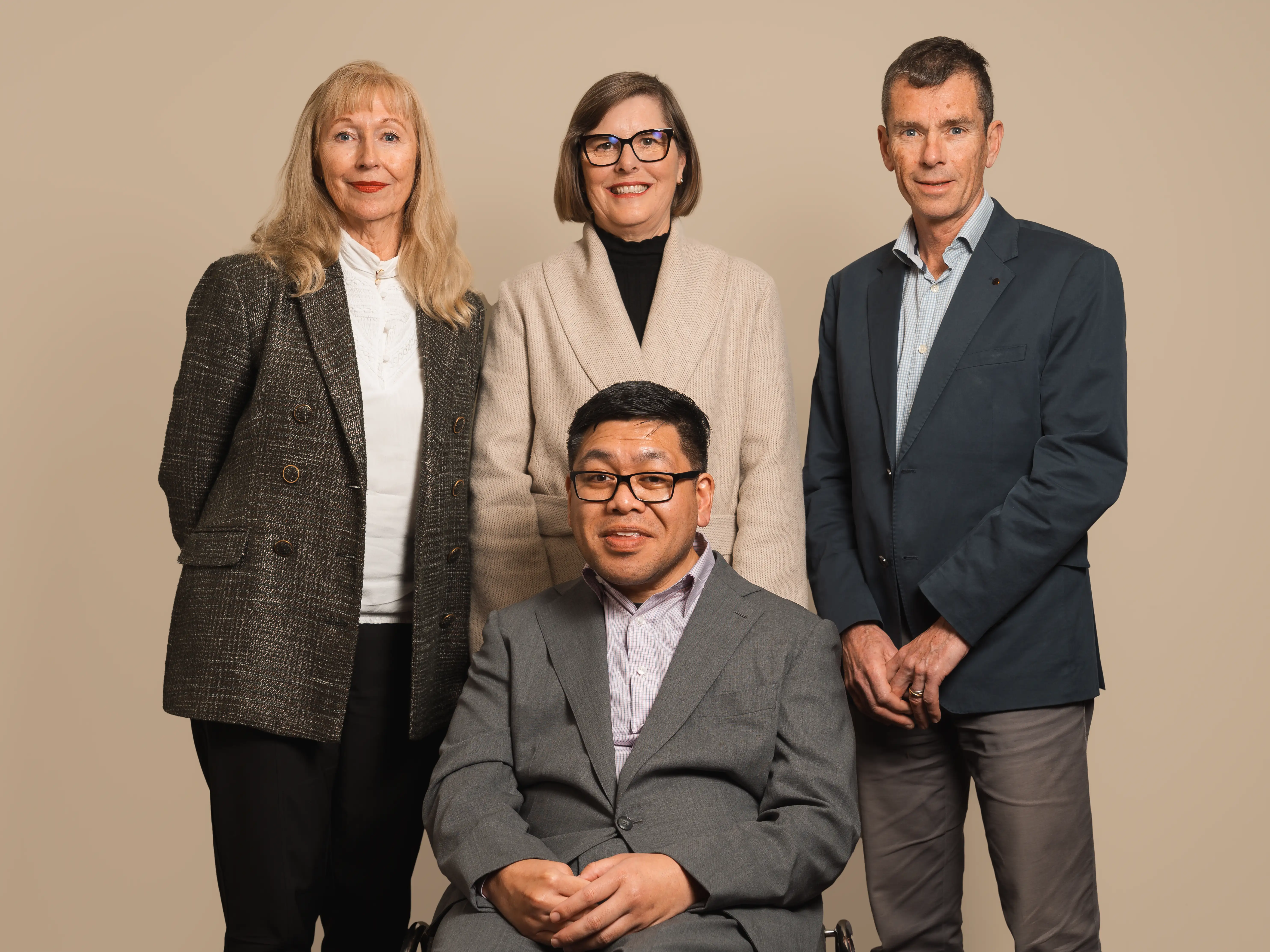 Pictured is Adri Isbister, Peter Stevens, Jade Farrar and Board Chair Kathryn Cook.