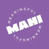 Meaningful circles the word Mahi in white text on a purple background.