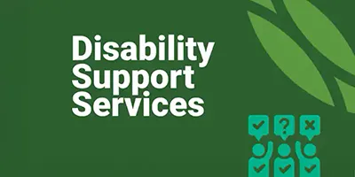 Disability Support Services appear against a dark green background.